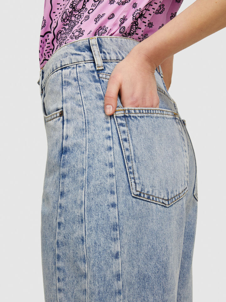 Barrel leg jeans - women's carrot fit jeans - Light Blue | Sisley image number 6